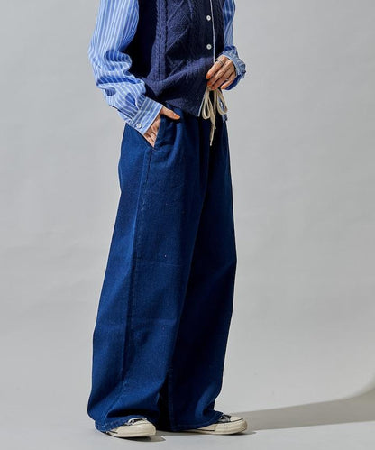 ＜有小個子尺碼＞加絨水洗牛仔休閒褲