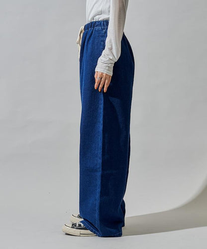 ＜有小個子尺碼＞加絨水洗牛仔休閒褲