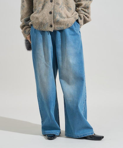 ＜有小個子尺碼＞加絨水洗牛仔休閒褲