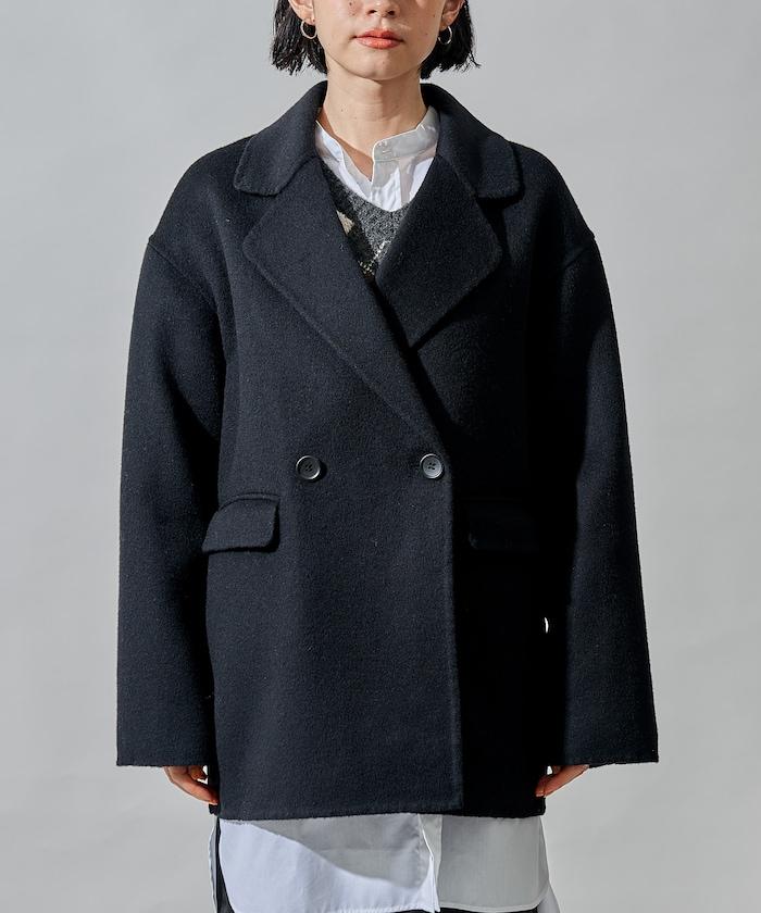 羊毛混紡雙面短外套