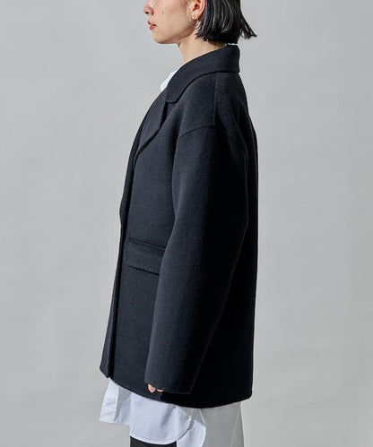 羊毛混紡雙面短外套