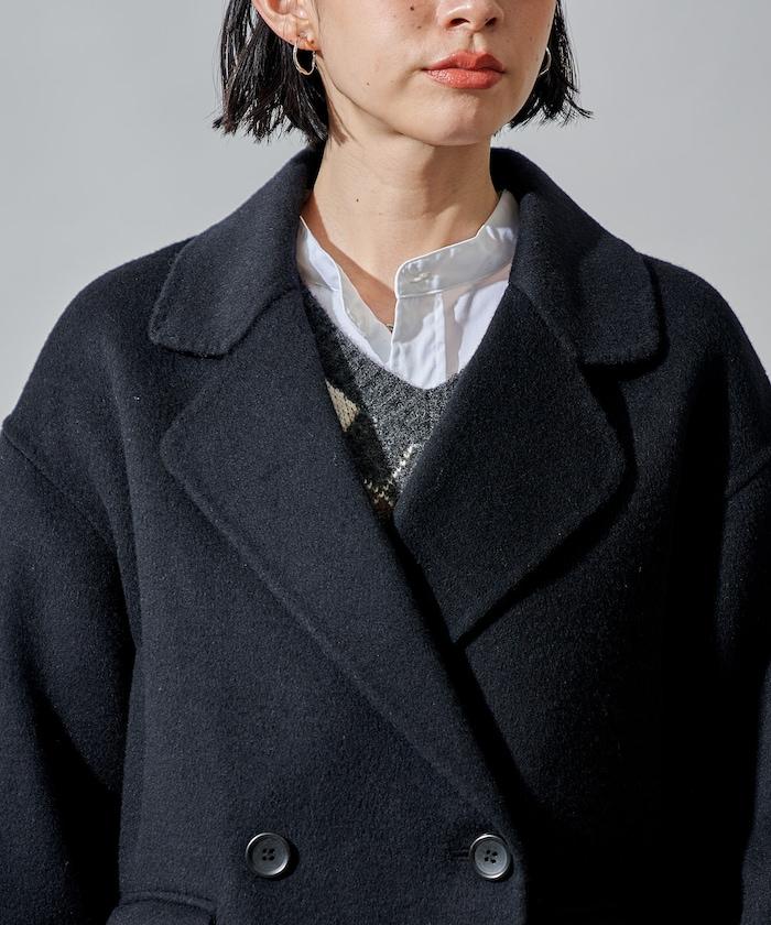 羊毛混紡雙面短外套