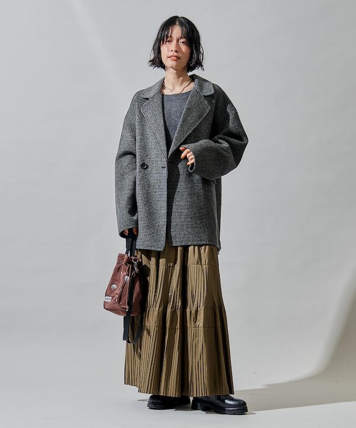 羊毛混紡雙面短外套