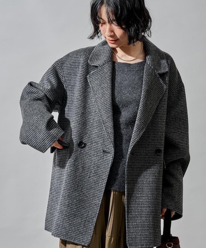 羊毛混紡雙面短外套