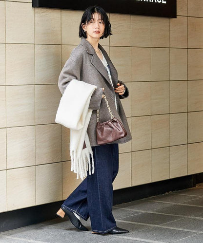 羊毛混紡雙面短外套