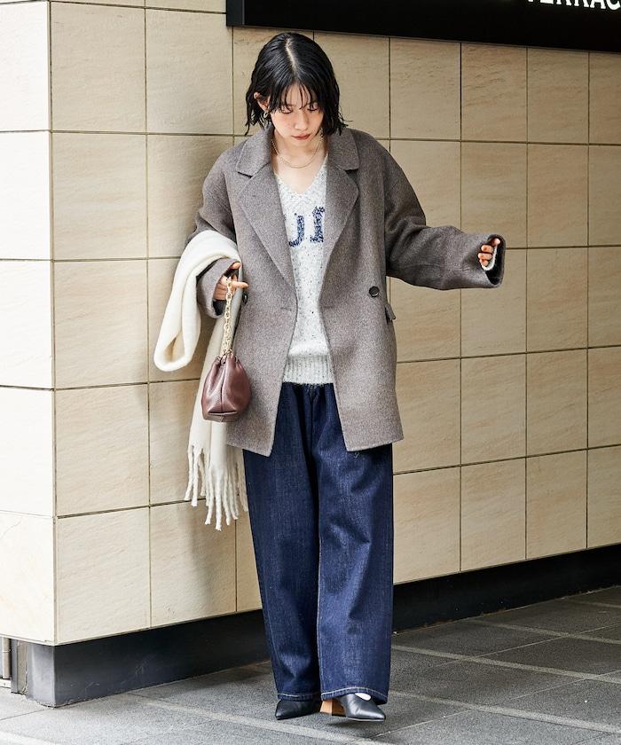 羊毛混紡雙面短外套