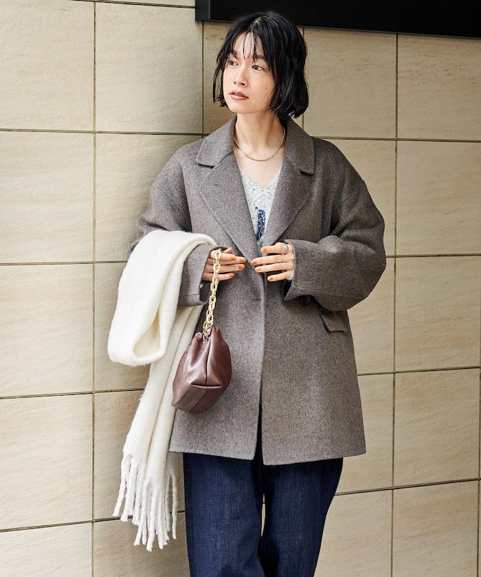 羊毛混紡雙面短外套