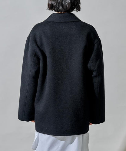 羊毛混紡雙面短外套