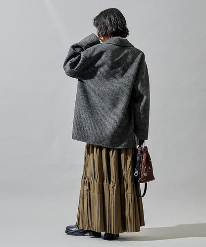 羊毛混紡雙面短外套