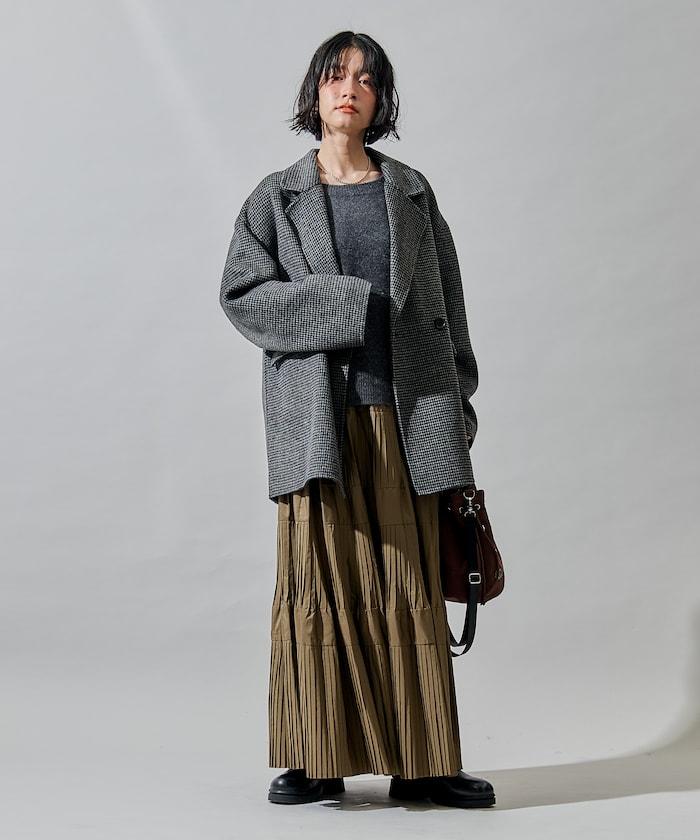 羊毛混紡雙面短外套