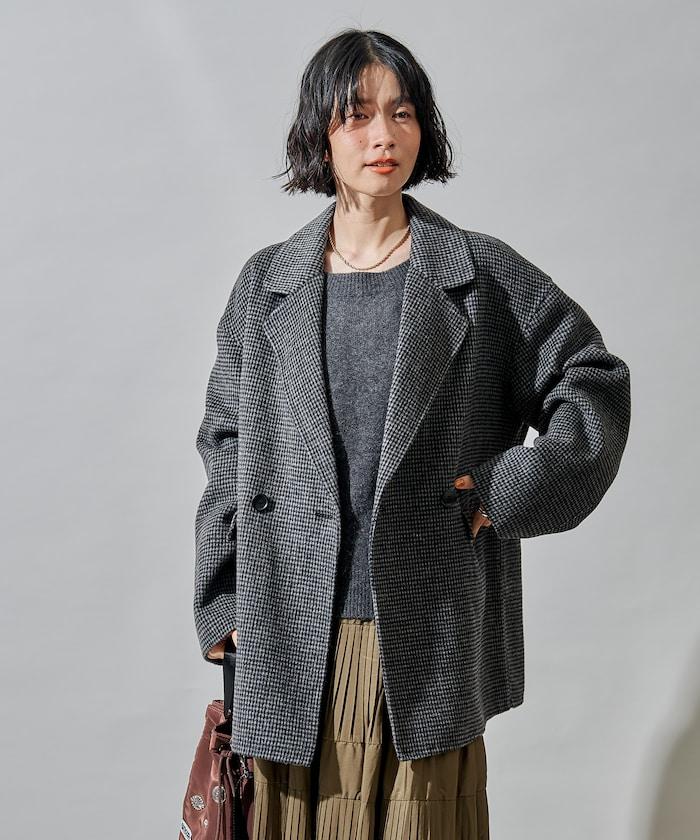 羊毛混紡雙面短外套