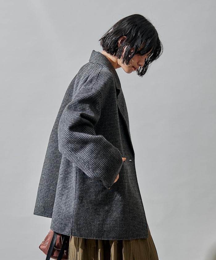 羊毛混紡雙面短外套