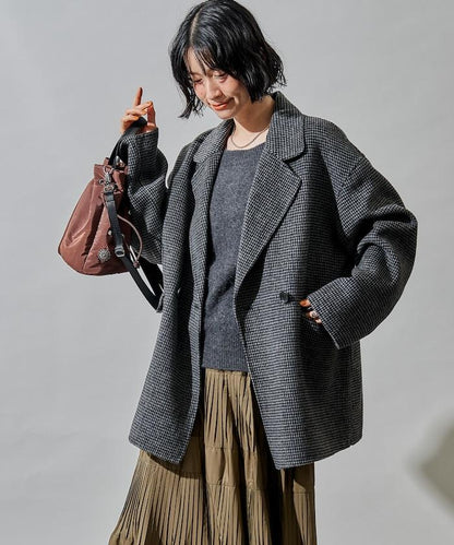 羊毛混紡雙面短外套