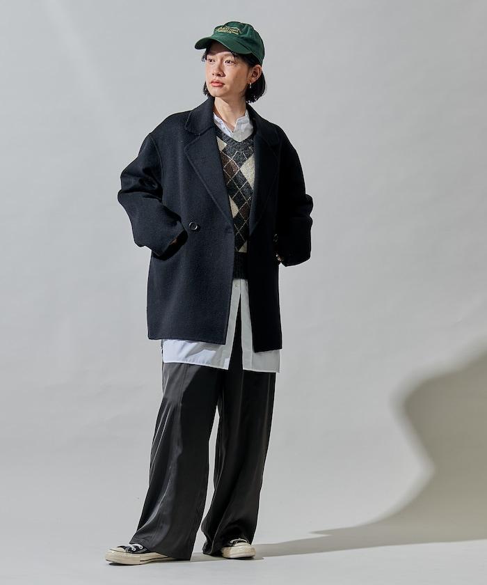 羊毛混紡雙面短外套