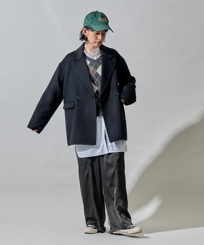 羊毛混紡雙面短外套