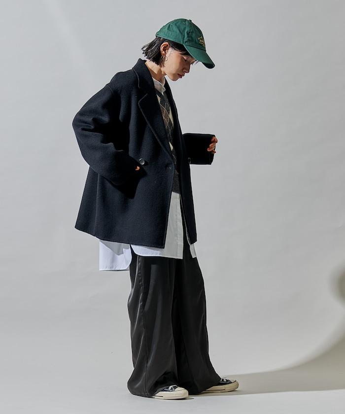 羊毛混紡雙面短外套