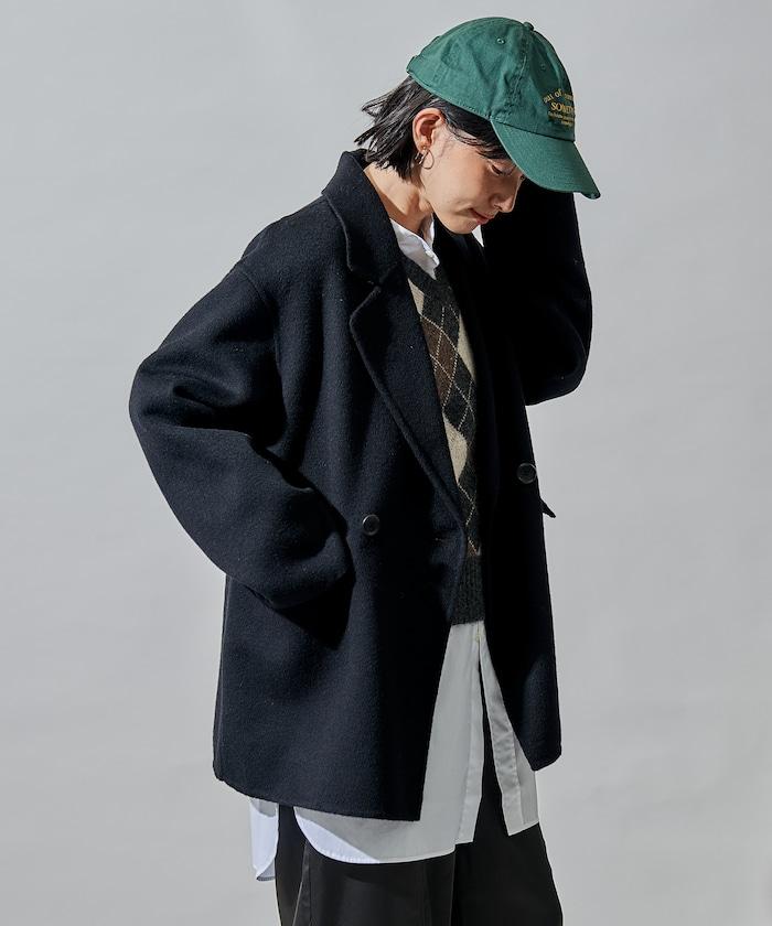 羊毛混紡雙面短外套