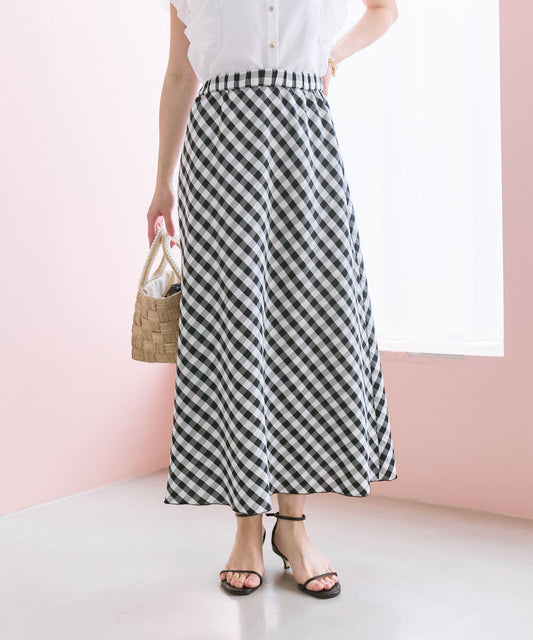 La boutique BonBon 格紋斜裁半身裙