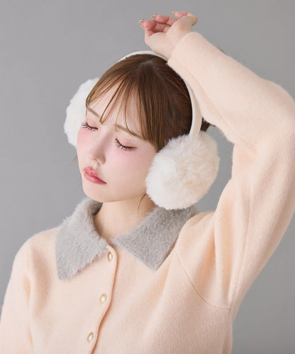 拼色毛邊領針織衫