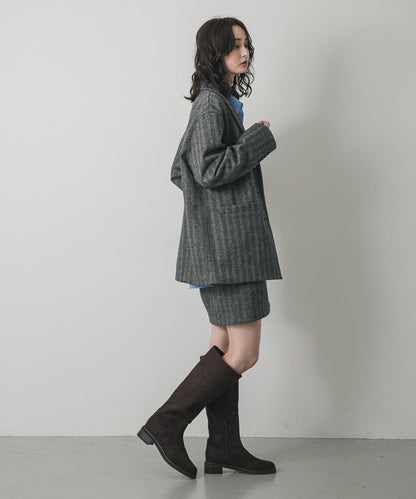 針織羊毛混紡西裝外套