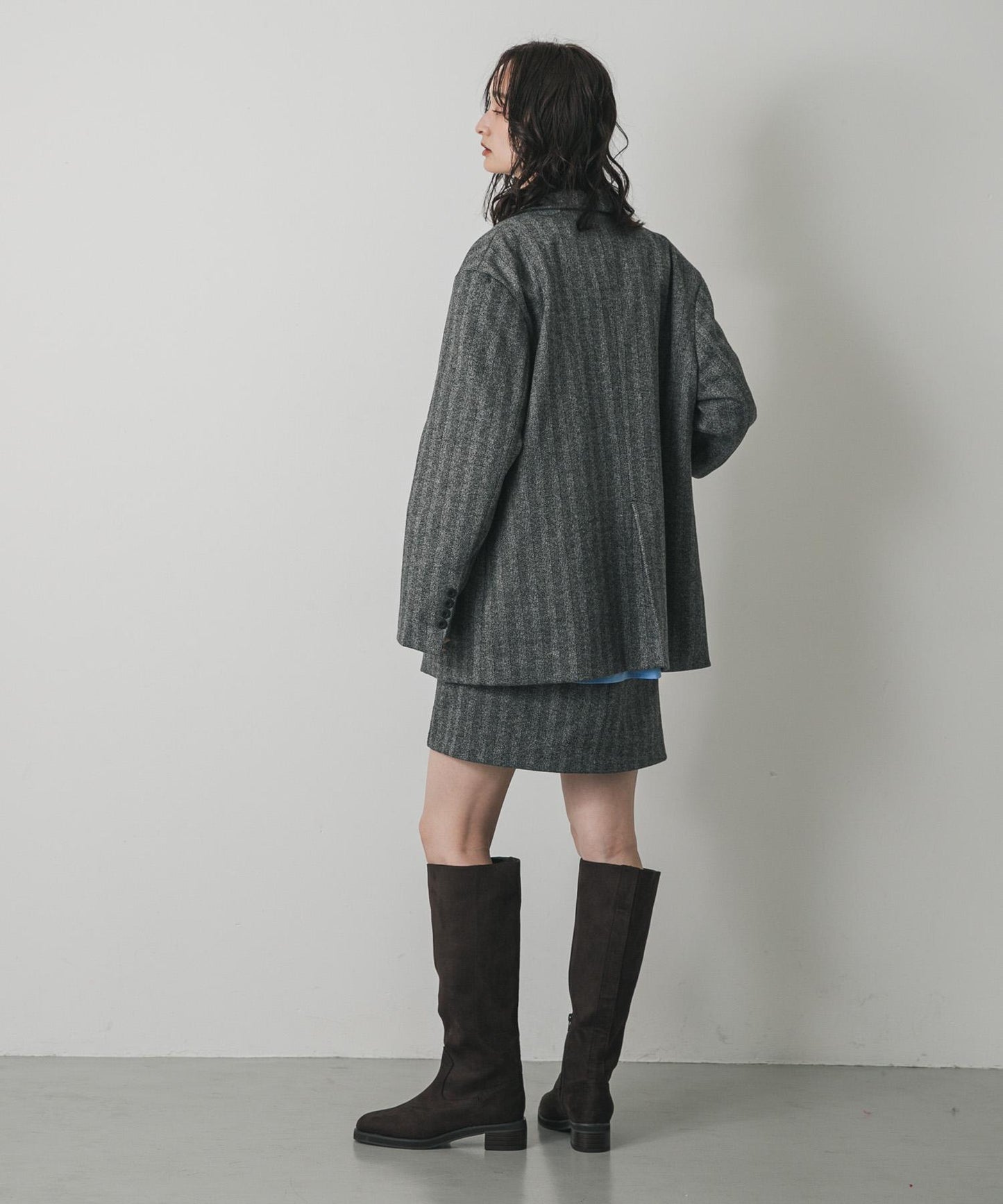 針織羊毛混紡西裝外套