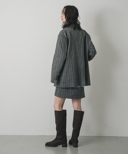 針織羊毛混紡西裝外套