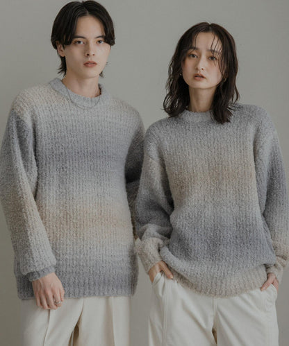 漸變色圈圈紗針織衫