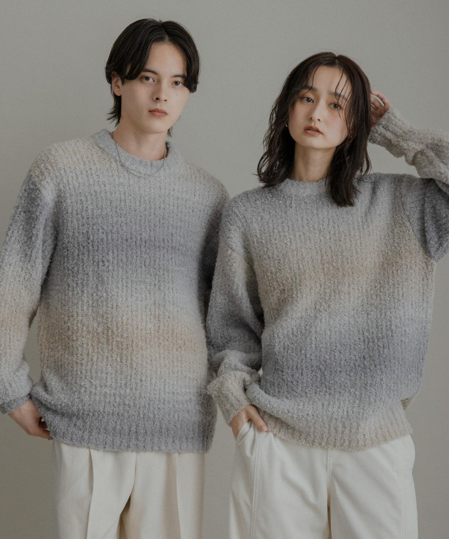 漸變色圈圈紗針織衫