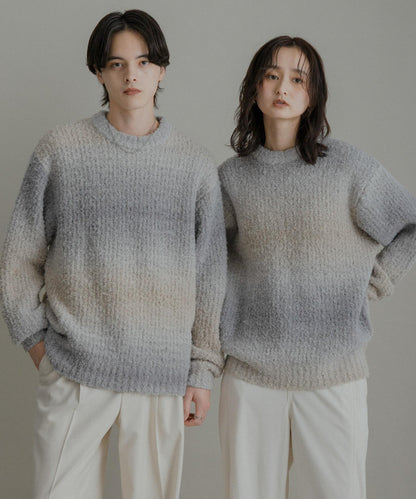 漸變色圈圈紗針織衫