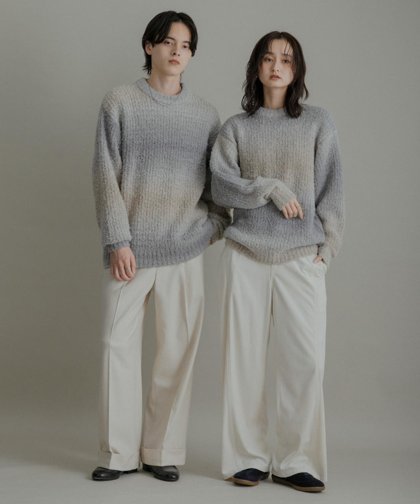 漸變色圈圈紗針織衫