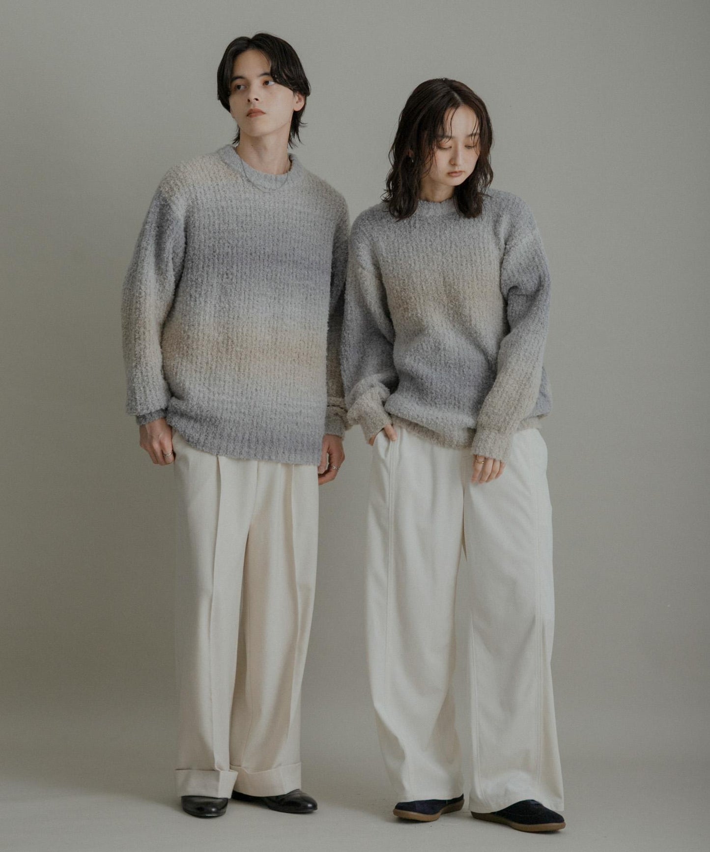 漸變色圈圈紗針織衫