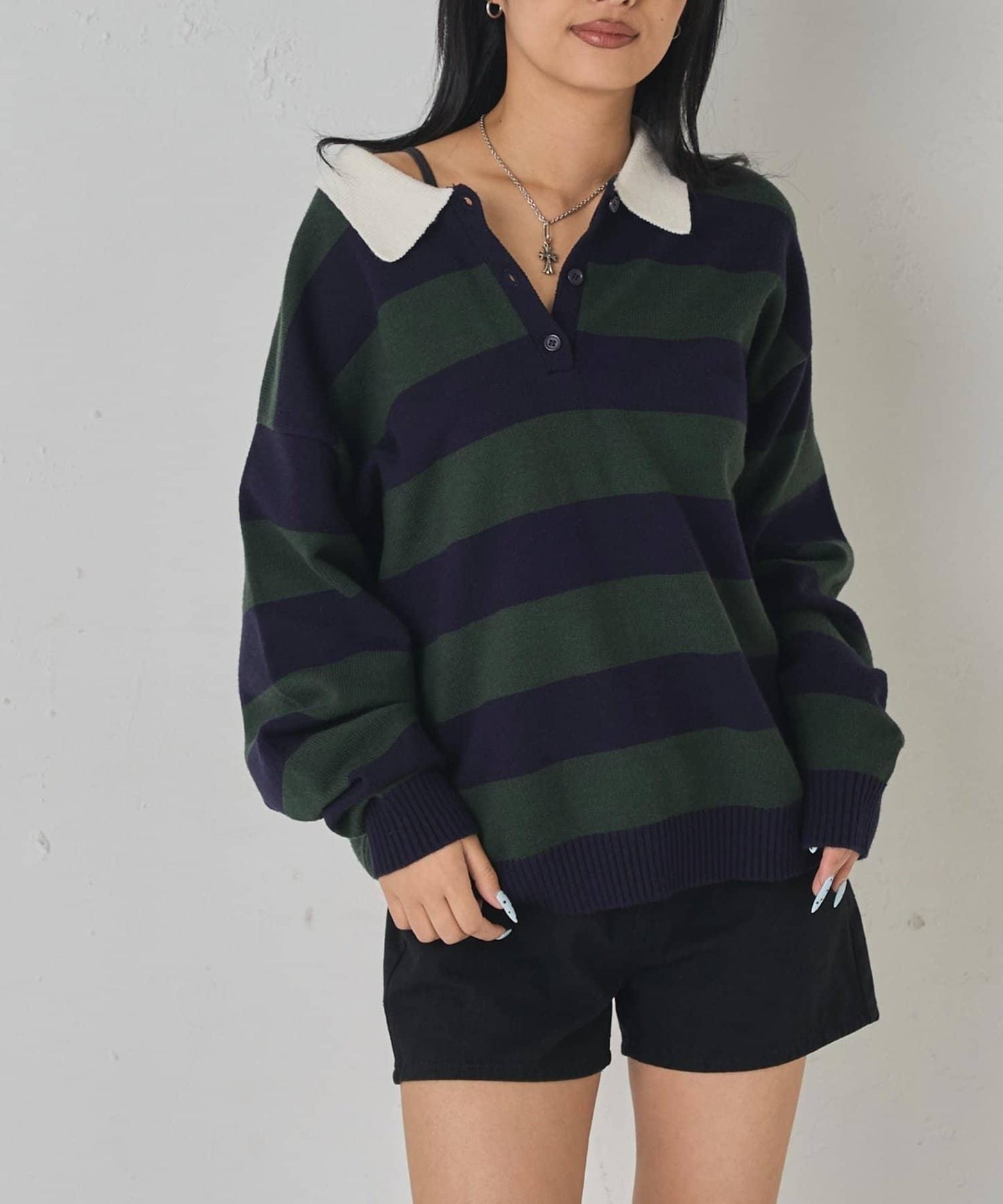 【WHO'S WHO gallery】寬鬆橄欖球針織衫