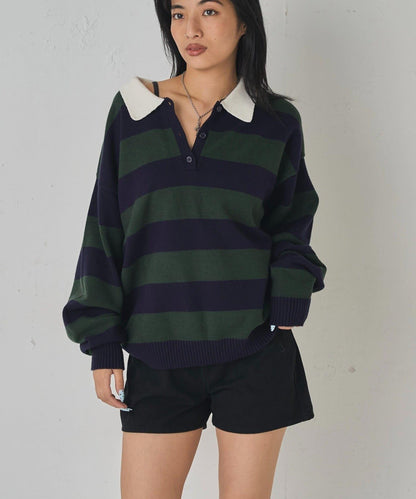 【WHO'S WHO gallery】寬鬆橄欖球針織衫