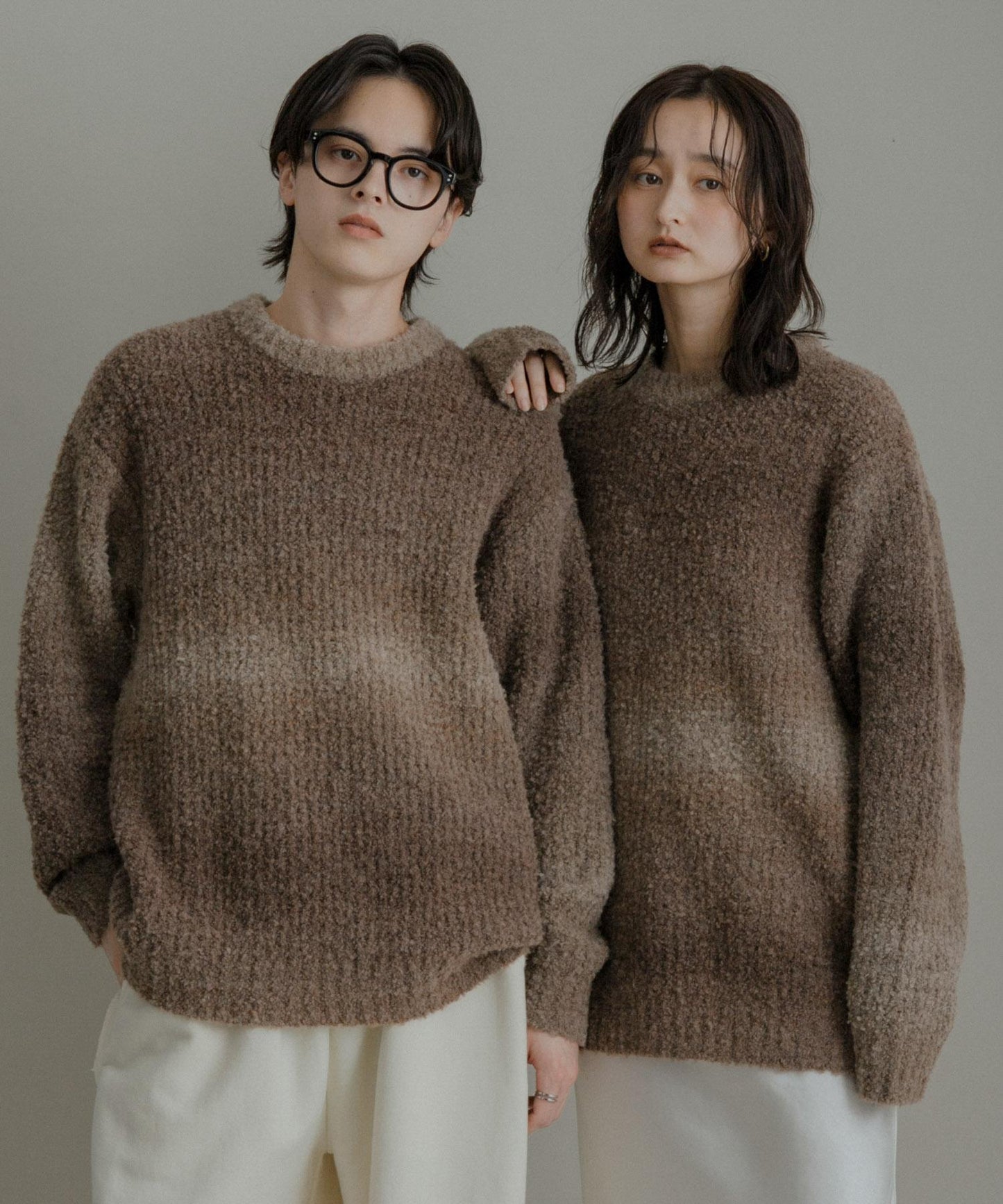 漸變色圈圈紗針織衫