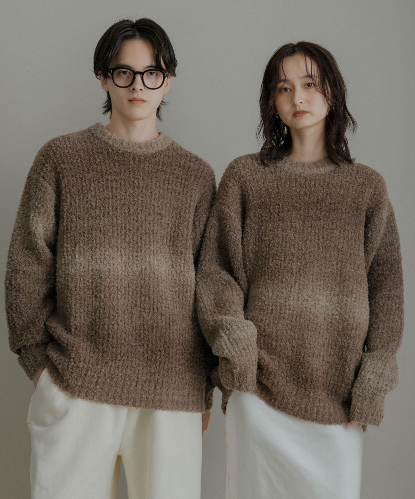 漸變色圈圈紗針織衫