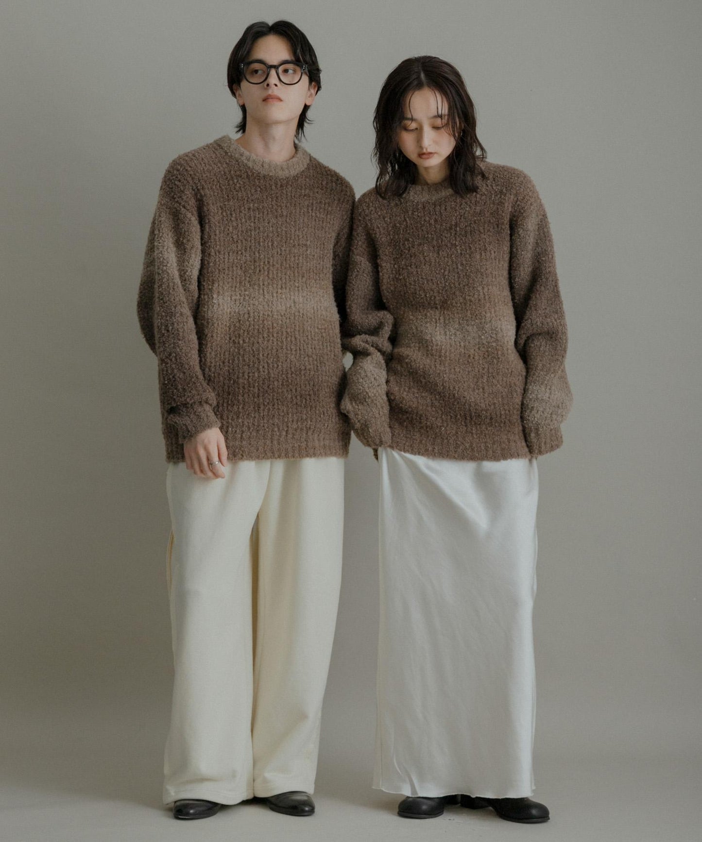 漸變色圈圈紗針織衫