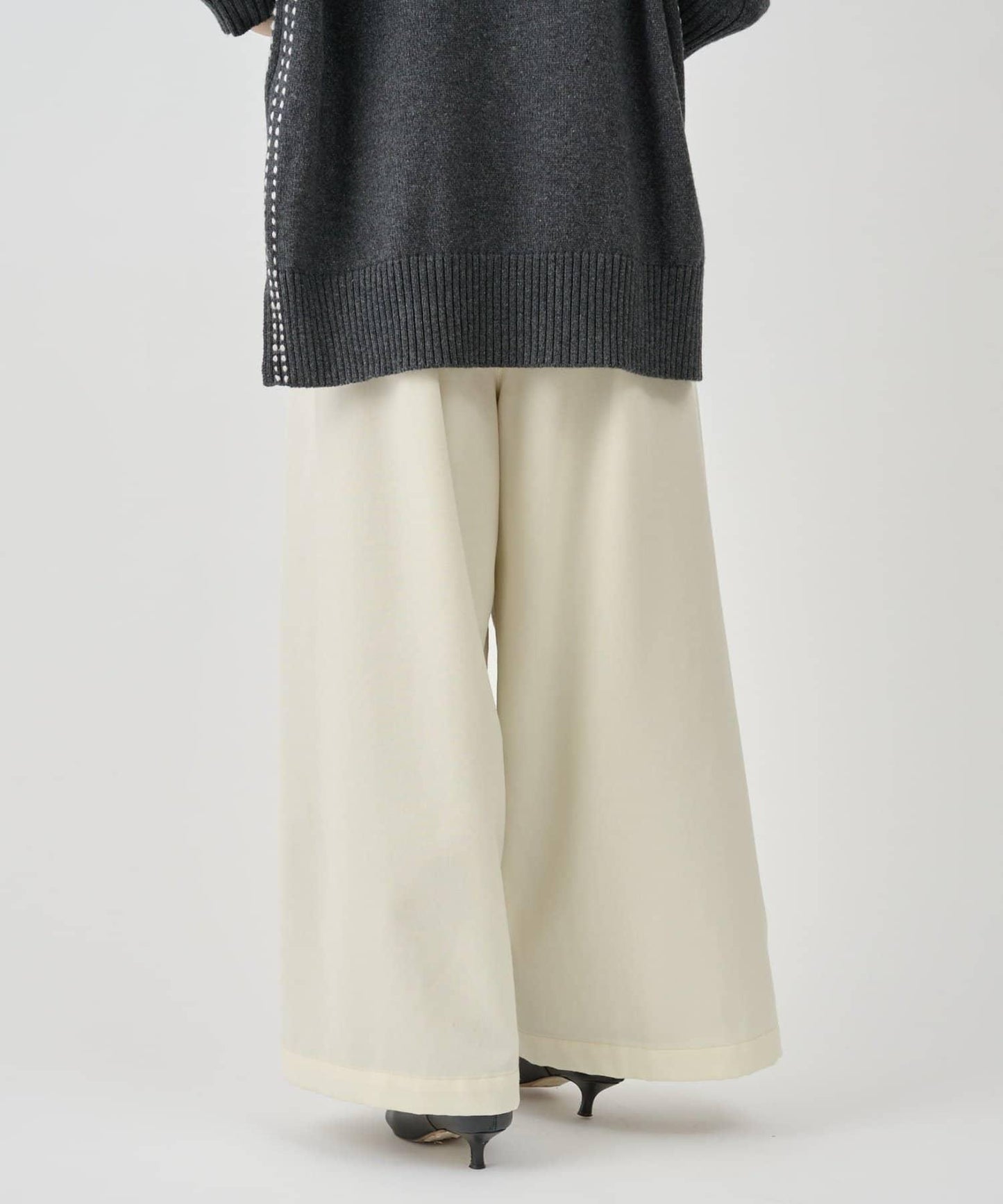 仿牛仔羊毛寬鬆長褲