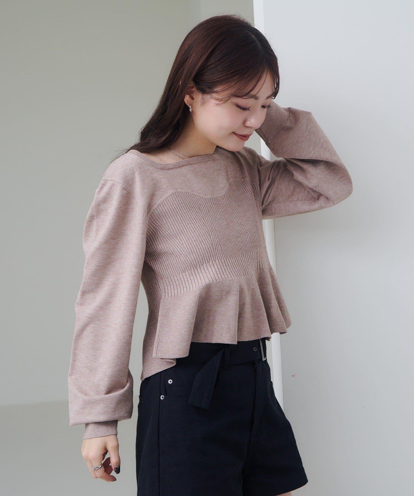 【Kastane】吊帶荷葉邊針織衫