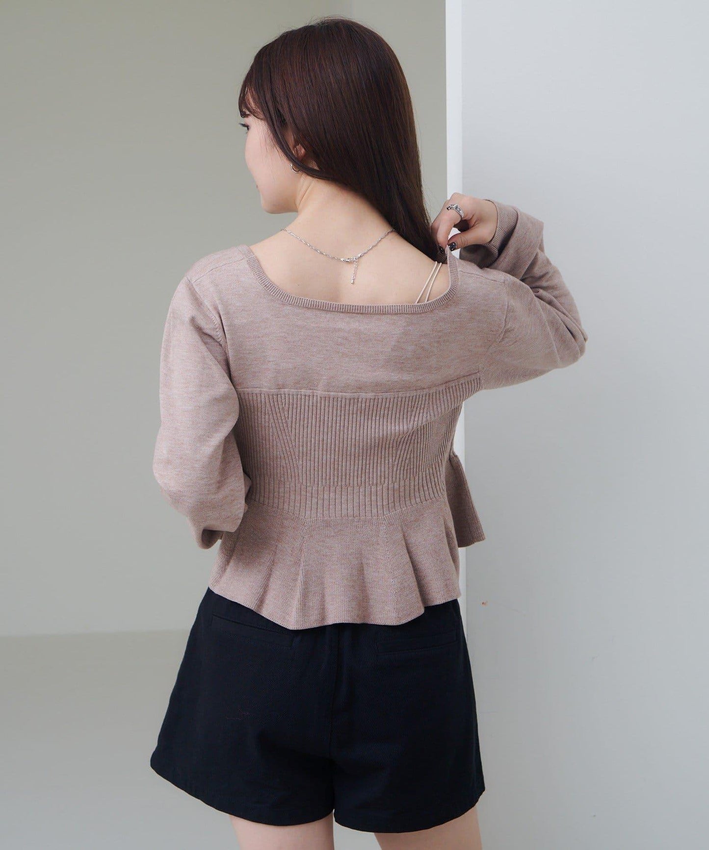 【Kastane】吊帶荷葉邊針織衫