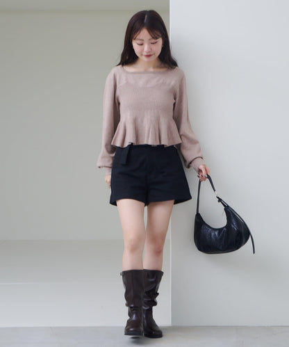 【Kastane】吊帶荷葉邊針織衫