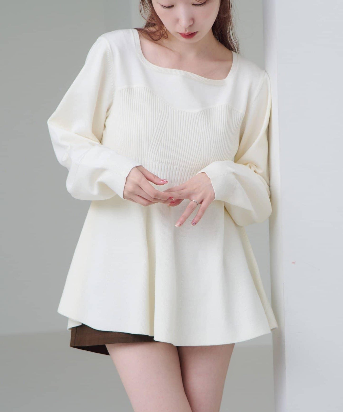 【Kastane】吊帶荷葉邊針織衫