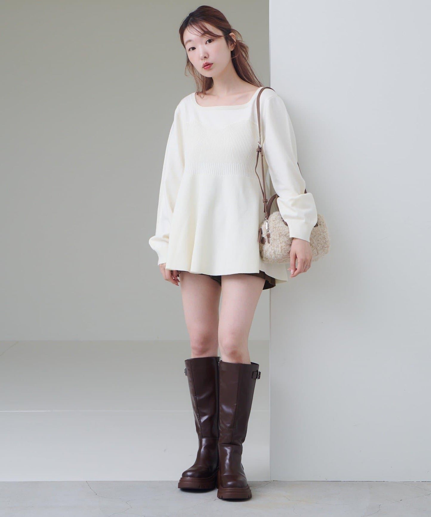 【Kastane】吊帶荷葉邊針織衫