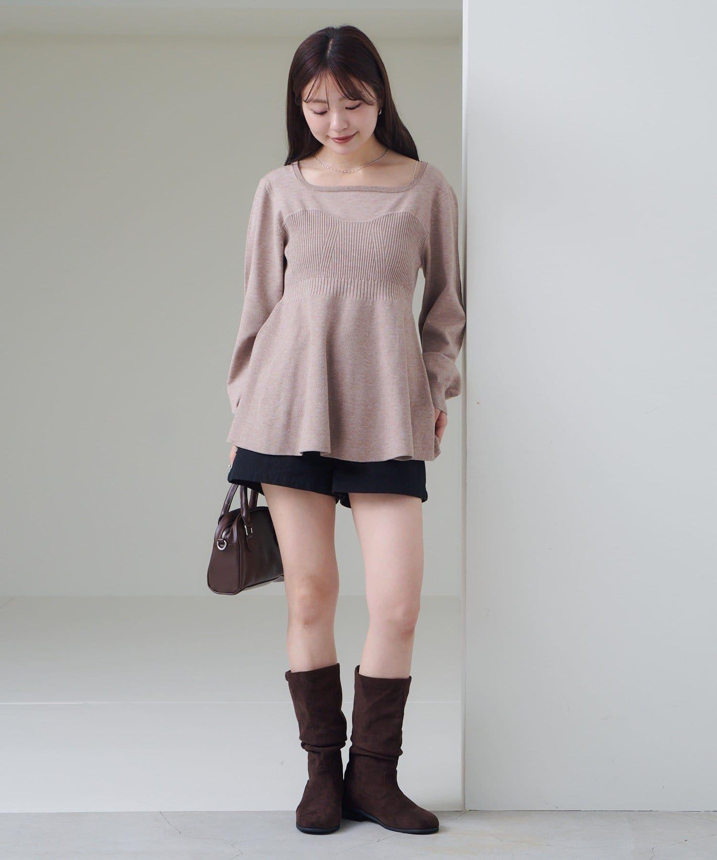 【Kastane】吊帶荷葉邊針織衫