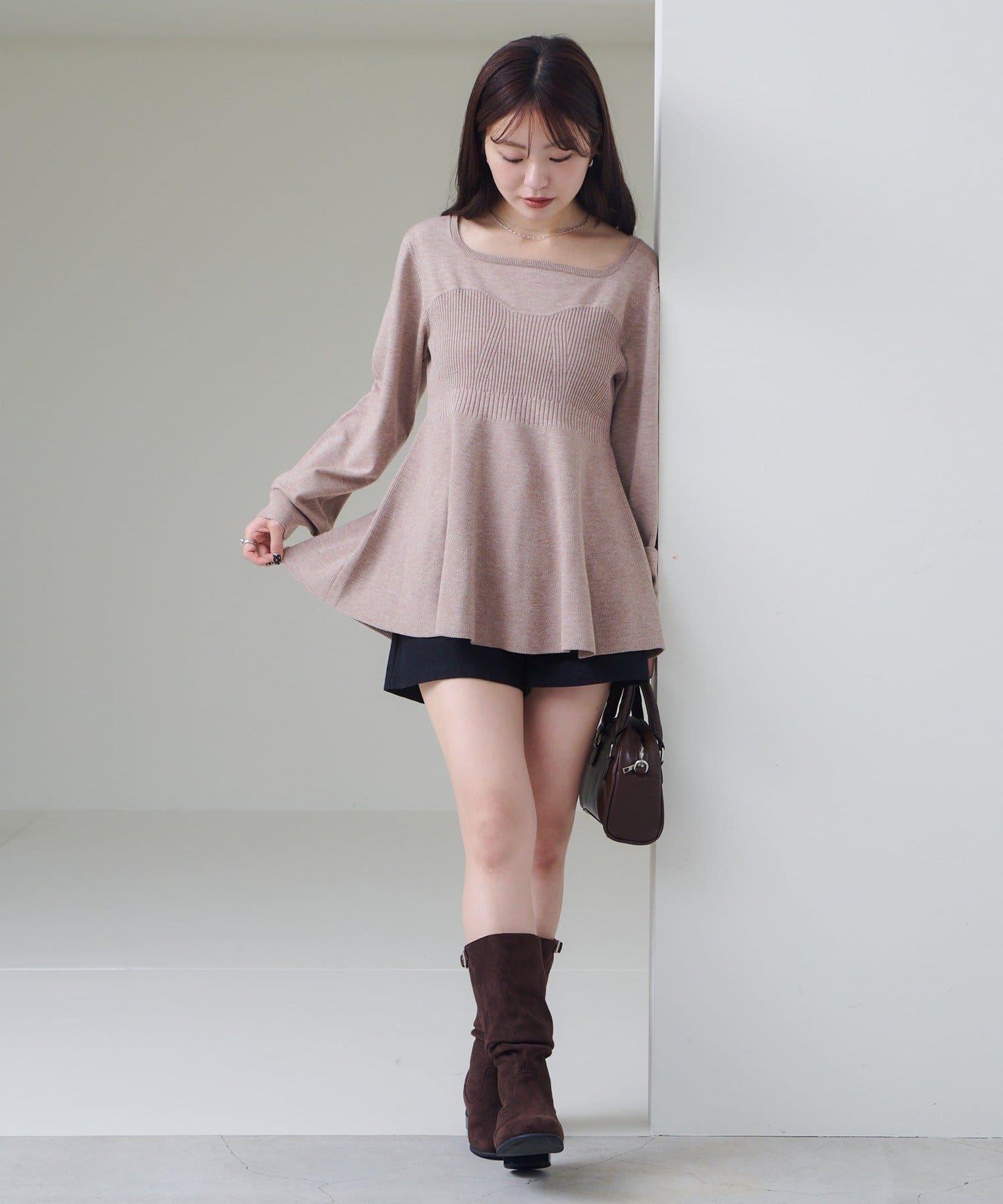 【Kastane】吊帶荷葉邊針織衫