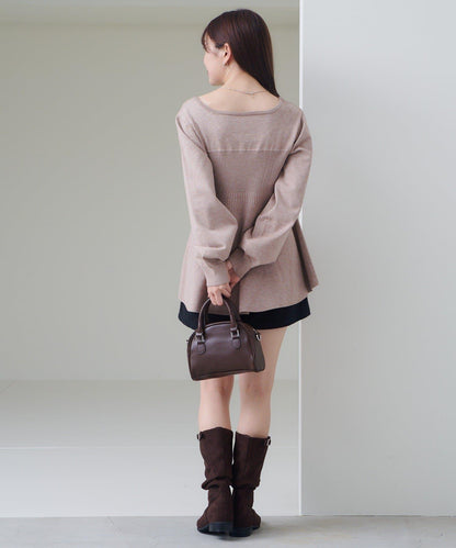 【Kastane】吊帶荷葉邊針織衫