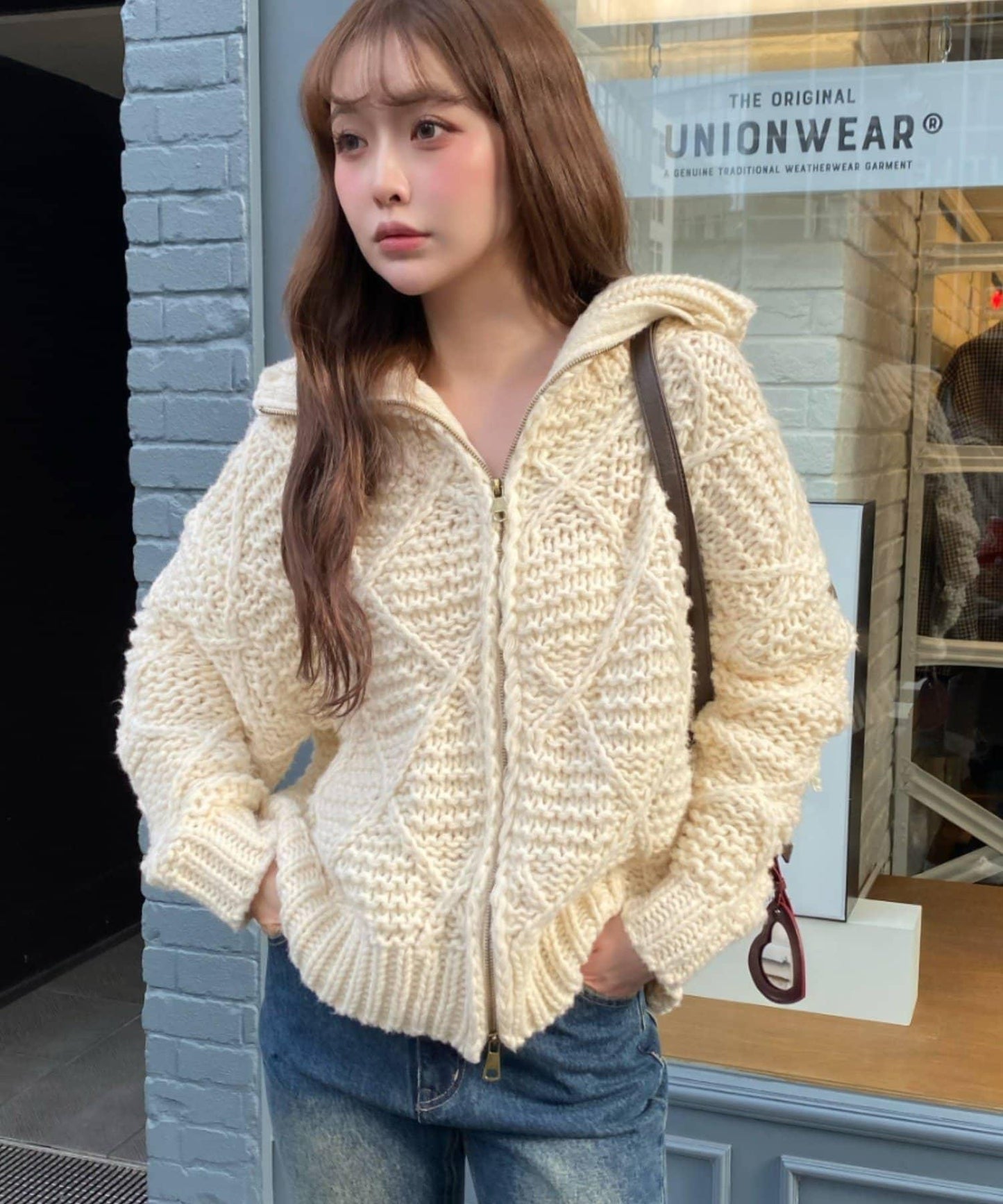 編織花紋針織夾克