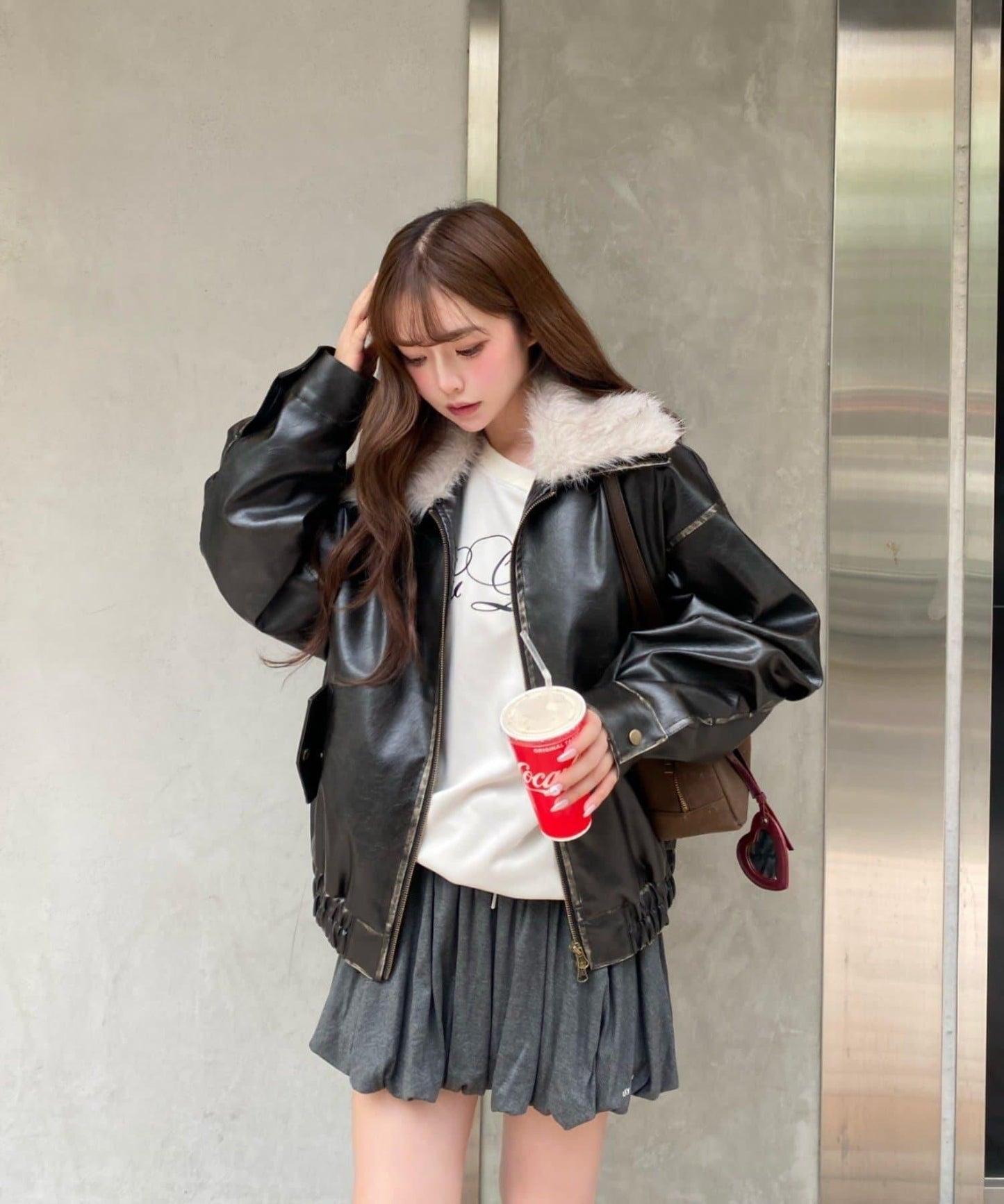 【RAY CASSIN】層疊字母單肩衛衣