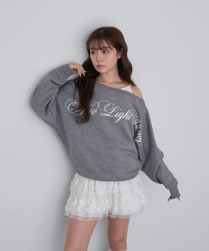 【RAY CASSIN】層疊字母單肩衛衣