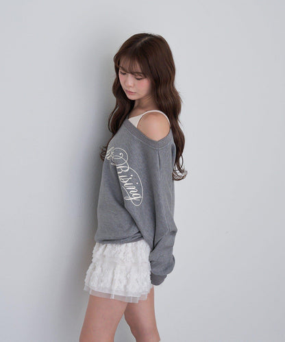 【RAY CASSIN】層疊字母單肩衛衣