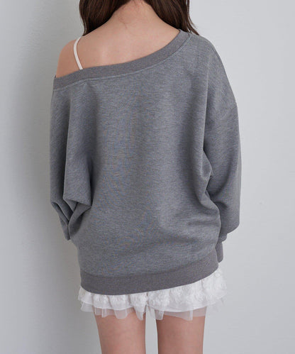 【RAY CASSIN】層疊字母單肩衛衣